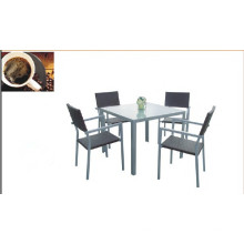 Grau Square Outdoor Rattan Möbel mit 5 PCS